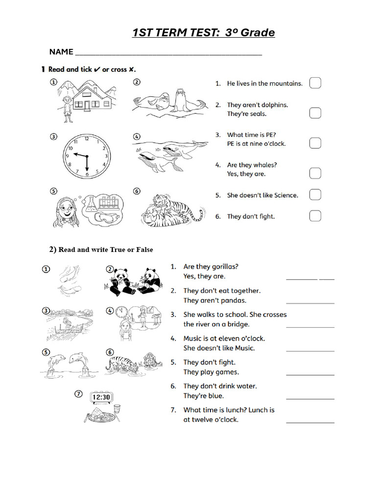 1st Term Test | PDF | Teaching Methods & Materials