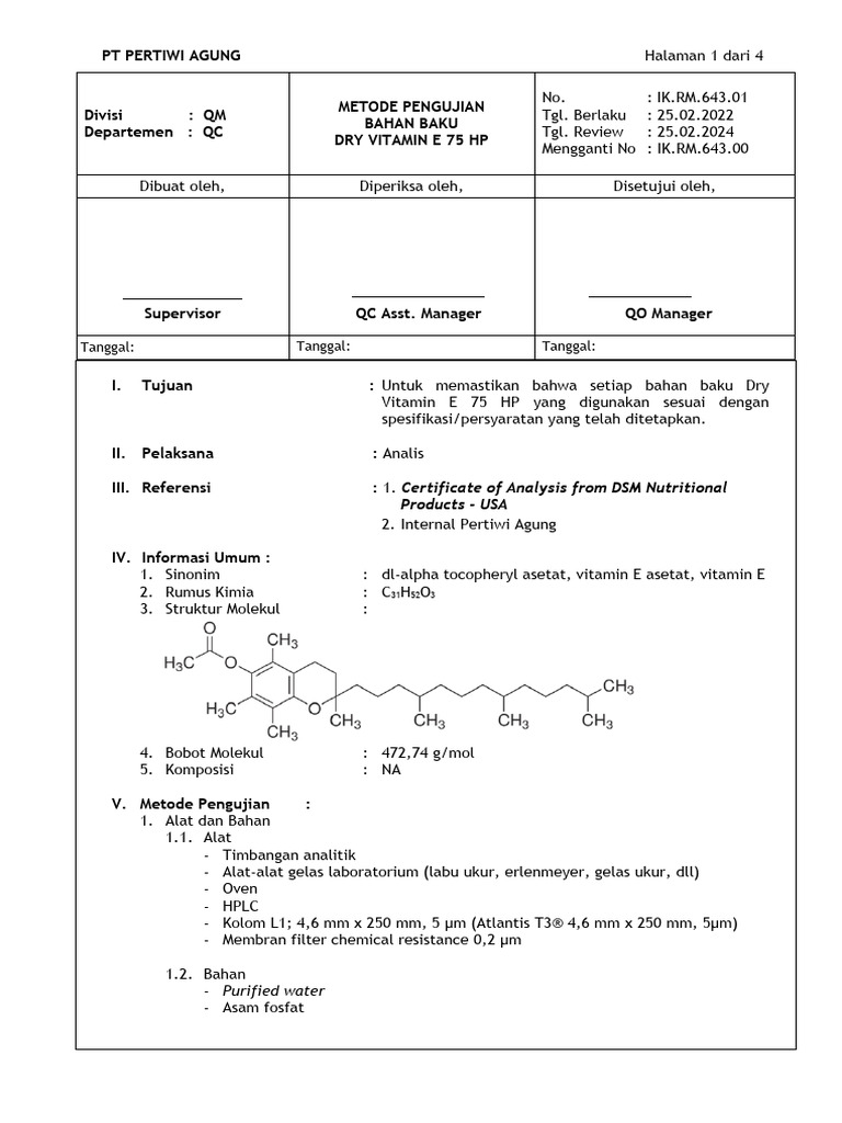 MPBB Dry Vit E 75 HP Rev. 00 | PDF