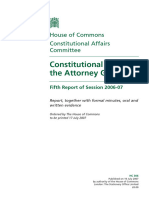 House of Commons - 5 Report - Constitutional Role of The Attorney General - 2006 - 2007