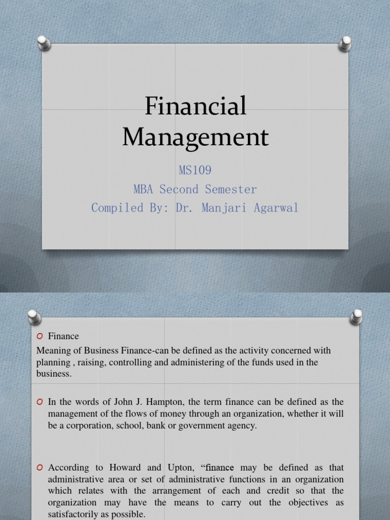 MS 109 - Unit I | Download Free PDF | Capital Structure | Investing