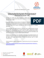 ENTREGAMOS 4.500 KITS DE ASEO BOLETÍN No. 2 - 2024