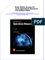 Ise Online Access For Introduction To Operations Research 11Th Edition Hillier Full Chapter