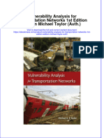 Vulnerability Analysis For Transportation Networks 1St Edition Edition Michael Taylor Auth  ebook full chapter