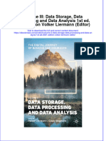 Volume Iii Data Storage Data Processing And Data Analysis 1St Ed 2021 Edition Volker Liermann Editor  ebook full chapter