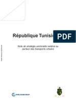 Tunisie Note de Strategie Sectorielle Relative Au Secteur Des Transports Urbains