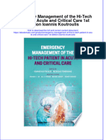 Emergency Management Of The Hi Tech Patient In Acute And Critical Care 1St Edition Ioannis Koutroulis full chapter