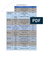 Jadwal Materi Kelas 3A Setelah Lebaran