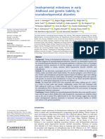 Developmental Milestones in Early Childhood and Genetic Liability To Neurodevelopmental Disord