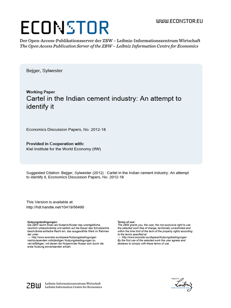 Indian Cement Industry Cartel Detection | PDF | Cement | Estimation Theory