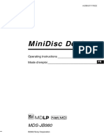 Sony 980 Minidisc Operating Instructions