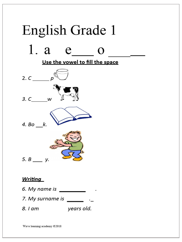 English Grade 1 PDF