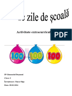 100 de Zile de Scoala. Activitate Extracurriculara