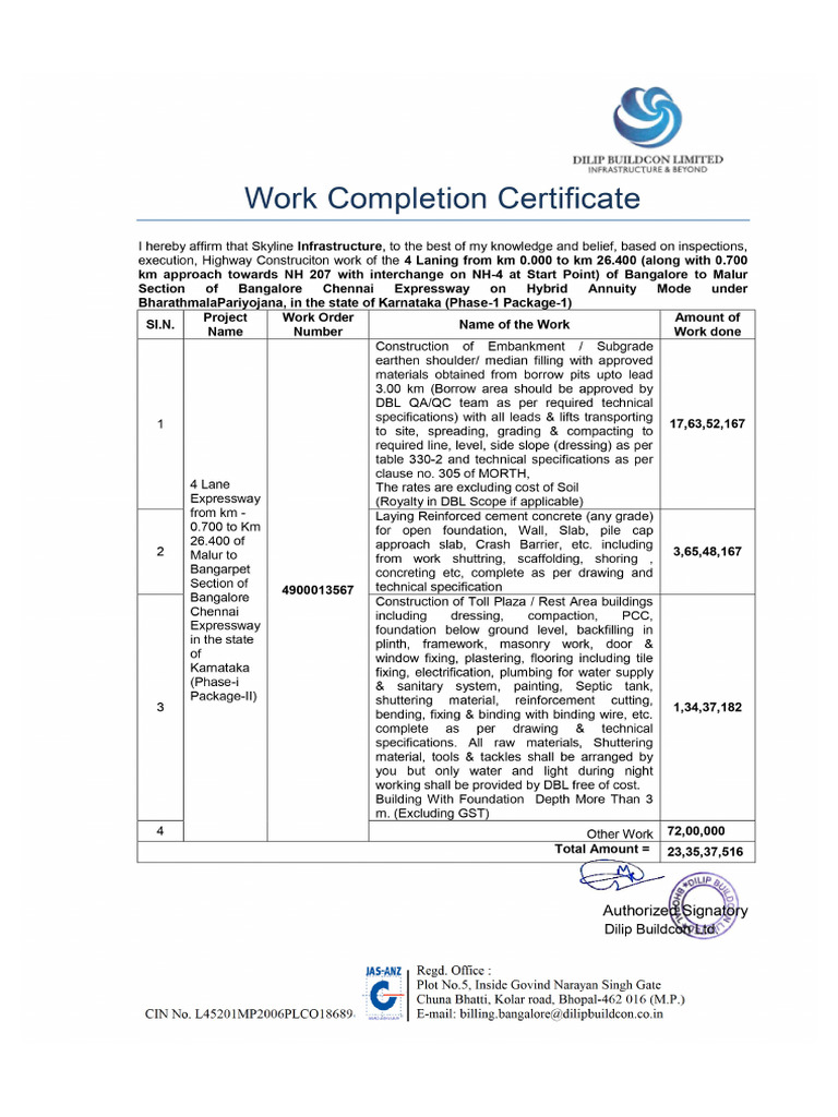 Skyline Completion Certificate Pdf