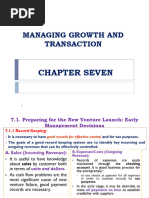 CHAPTER - 7 Managing Growth and Transaction