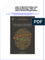 Encyclopedia Of Bioinformatics And Computational Biology Abc Of Bioinformatics Shoba Ranganathan full chapter
