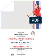 Certificate of Recognition Sports