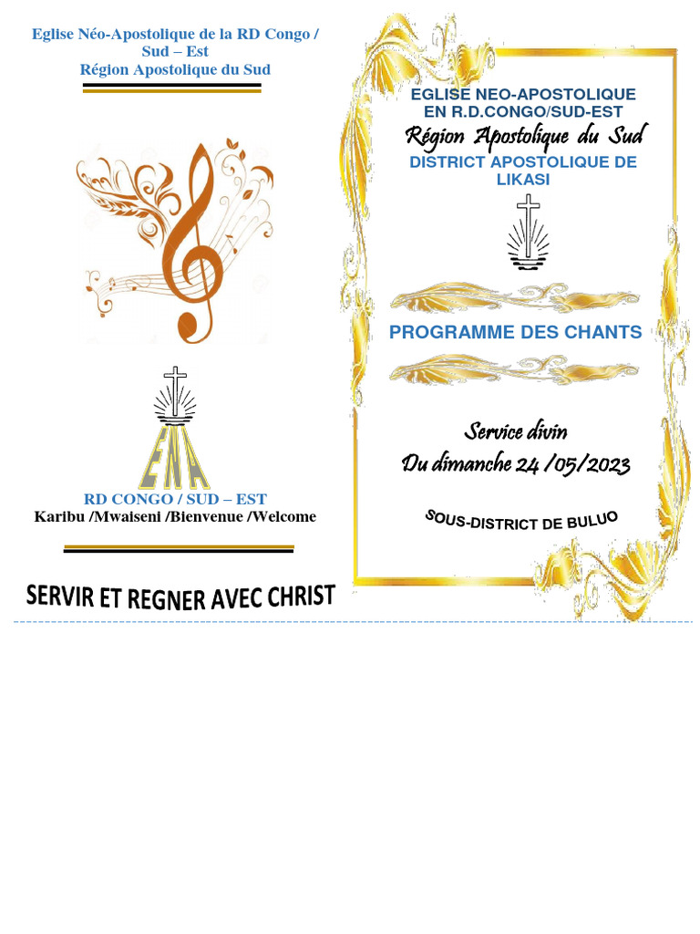 Programme des chants néo-apostoliques | PDF | Branches du ...