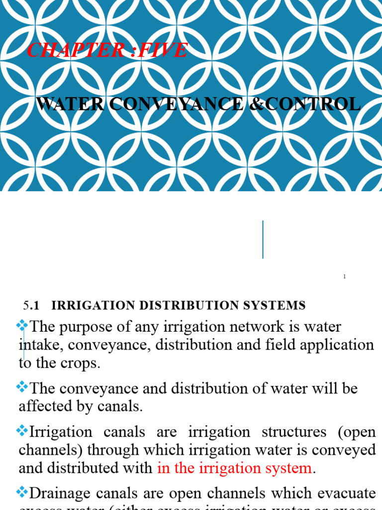 Water Conveyance in Irrigation Systems | PDF | Discharge (Hydrology ...