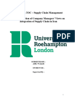 Thesis TOC - Supply Chain Management An Examination of Company Managers' Views On Integration of Supply Chain in Iran