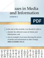 Lesson 1 - Issues in Media and Information