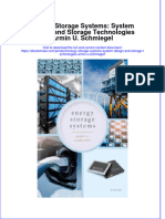 Energy Storage Systems System Design and Storage Technologies Armin U Schmiegel Full Chapter