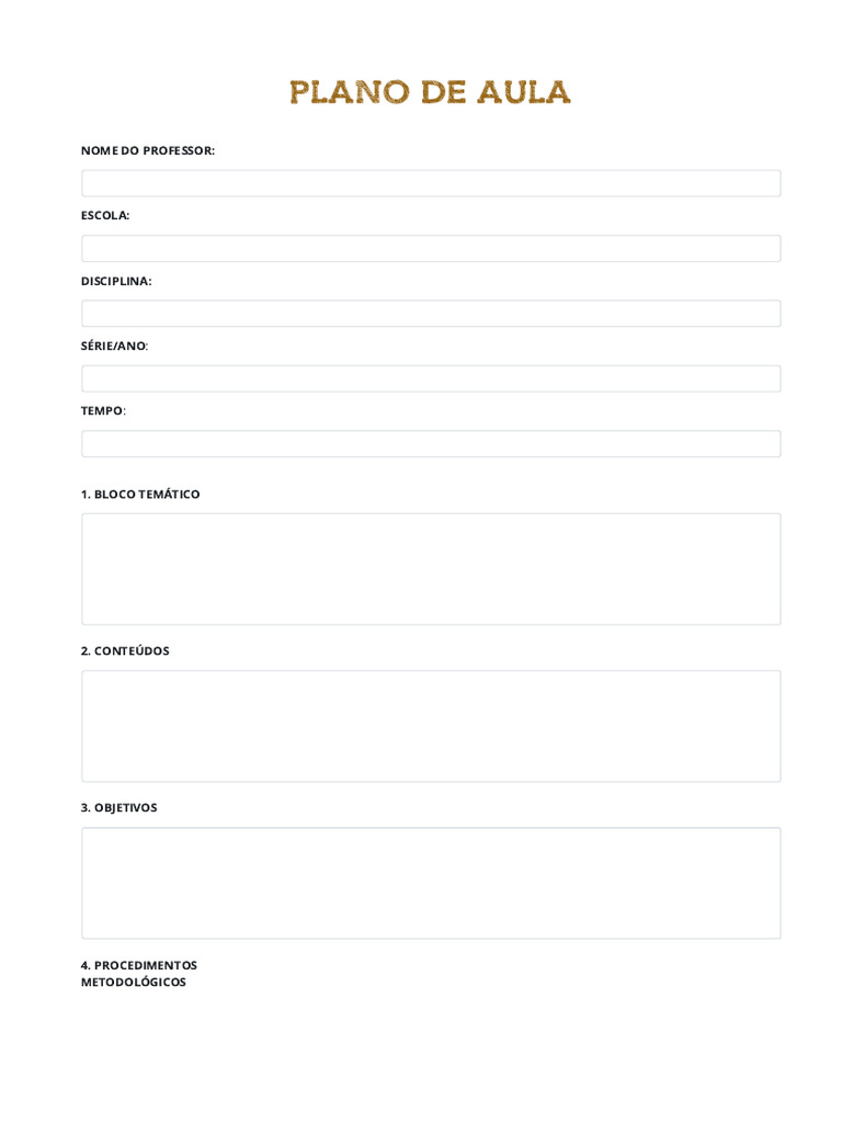 Modelo de Plano de Aula Completo | PDF | Carreira e Crescimento
