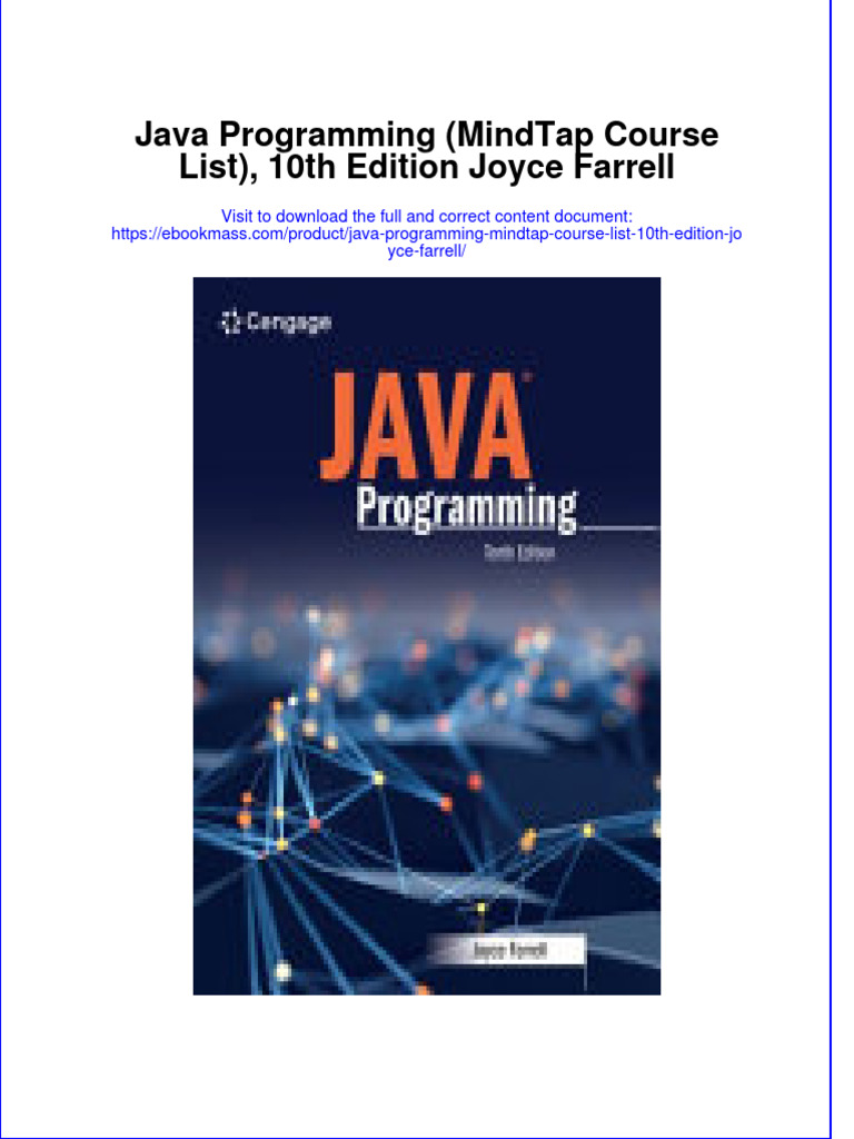Java Programming Mindtap Course List 10Th Edition Joyce Farrell Full ...