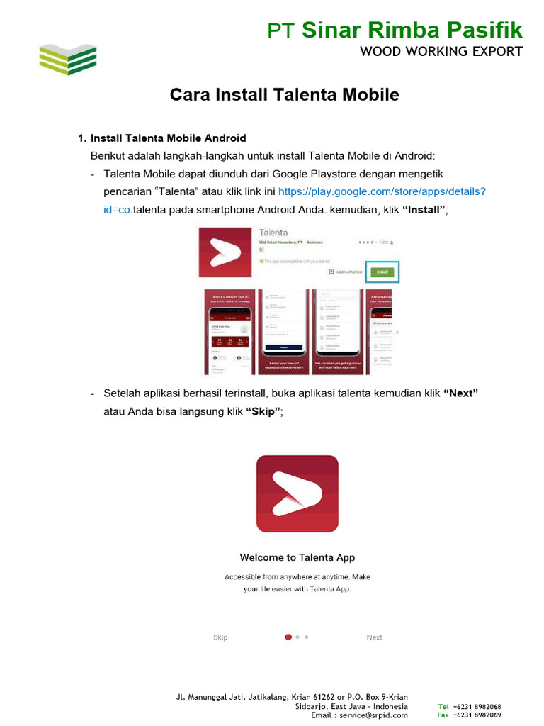 Cara Install Aplikasi Talenta Mobile | PDF