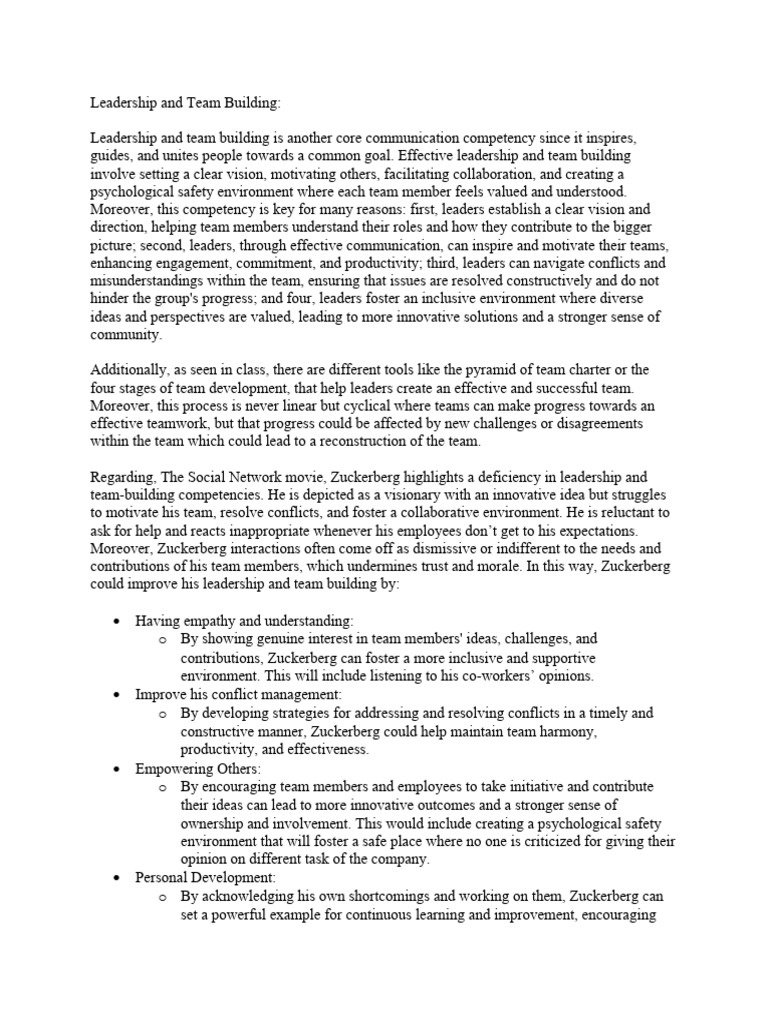 Leadership and Team Building | PDF | Team Building | Leadership