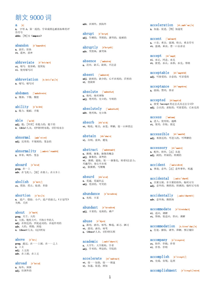 朗文9000词（实际7000多） | PDF