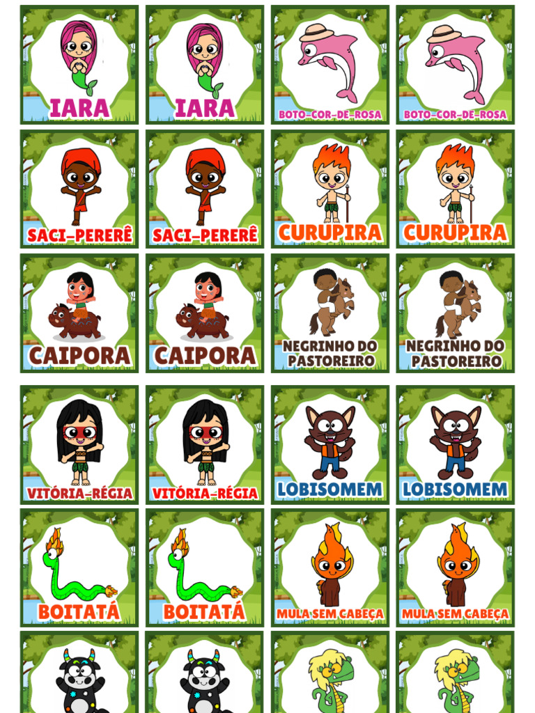 Jogos de Memória do Folclore Brasileiro | PDF