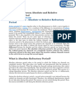 Difference Between Absolute and Relative Refractory Period