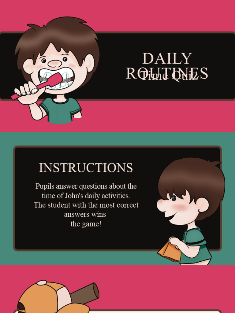 Daily Routines Time Quiz for Students | PDF