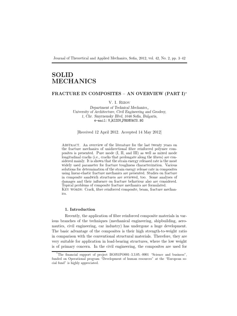 Overview of Fracture Mechanics in Composites | PDF | Fracture Mechanics ...