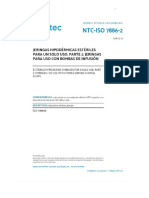 NTC-ISO 7886-2. Jeringas Hipodérmicas Estériles para Un Solo Uso. Parte 2 - Jeringas para Uso Con Bomba de Infusuón