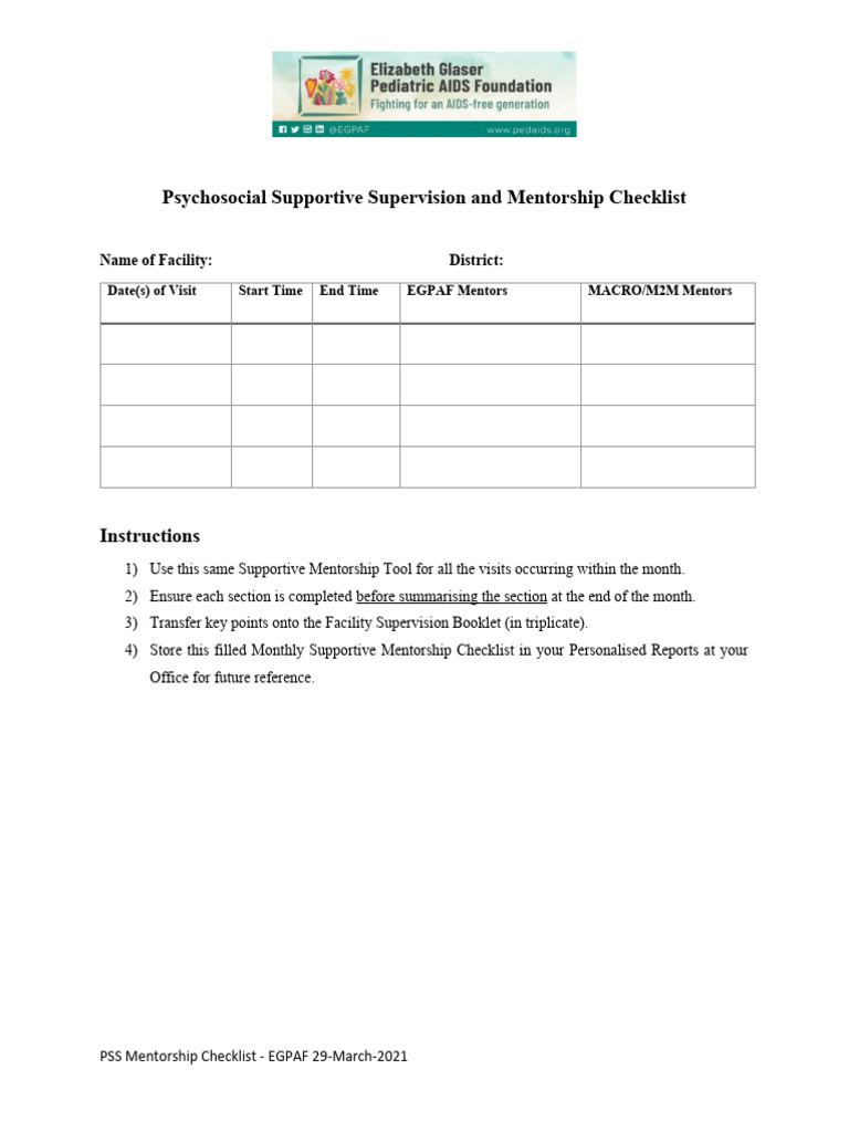 PSS Mentoring Checklist Version 2 1 24 03 2021 Laz   RL PDF