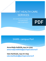 Student Health Service Info 31.8.2020