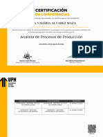 Certificación: Analista de Procesos de Producción