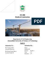 CE 200 Details of Construction: Department of Civil Engineering