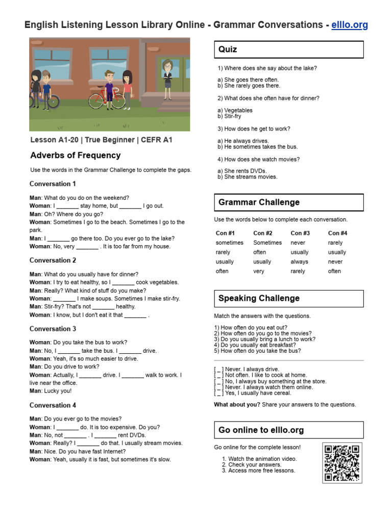 Elllo A1 20C Adverbs of Frequency | PDF
