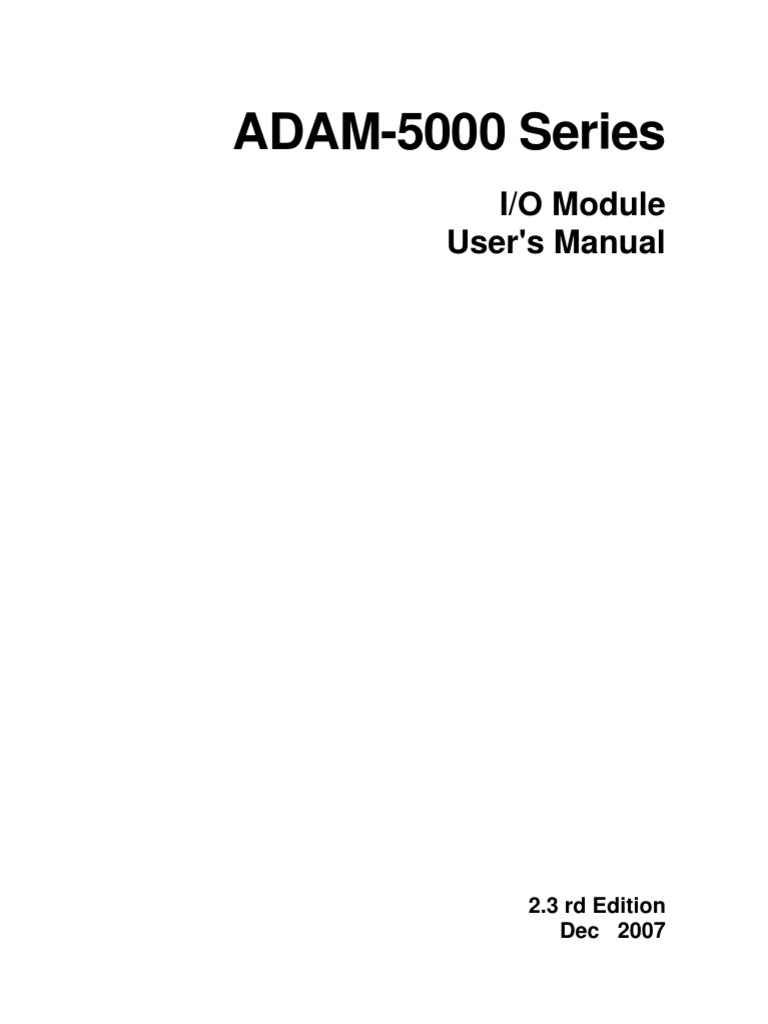 ADAM-5000 IO Module Manual Ed 2.3 | Relay | Analog To Digital Converter