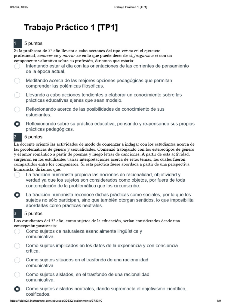 Trabajo Práctico 1 (TP1) CIENCIAS DE LA EDUCACION | PDF | Pedagogía ...