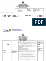 Department of Education: Day & Time Learning Area Learning Competency Learning Tasks Mode of Delivery