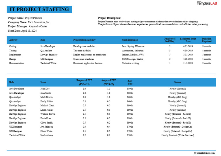 Project Phoenix Staffing Overview | PDF | Software | Information Technology