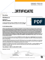 Oeko Tex Standard 100 Certificate