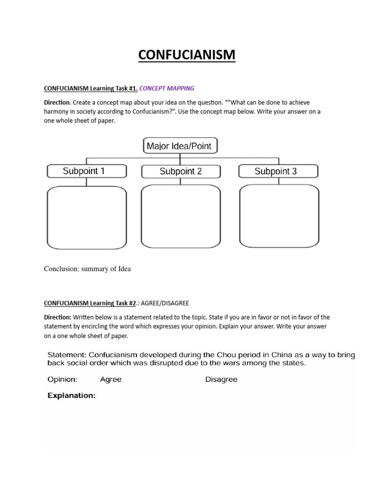 CONFUCIANISM Activity | PDF