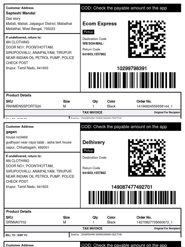 Customer Addresses and Invoice Details | PDF | Invoice | Taxes
