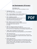 Assessment Instruments (10 Terms)