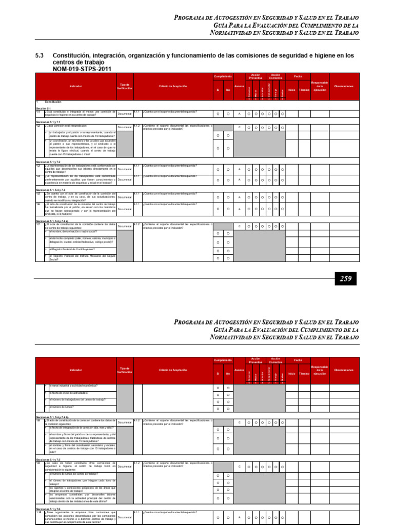 Evaluación de Seguridad y Salud Laboral | PDF