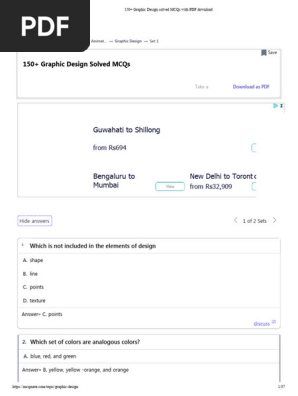 150+ Graphic Design solved MCQs with PDF download